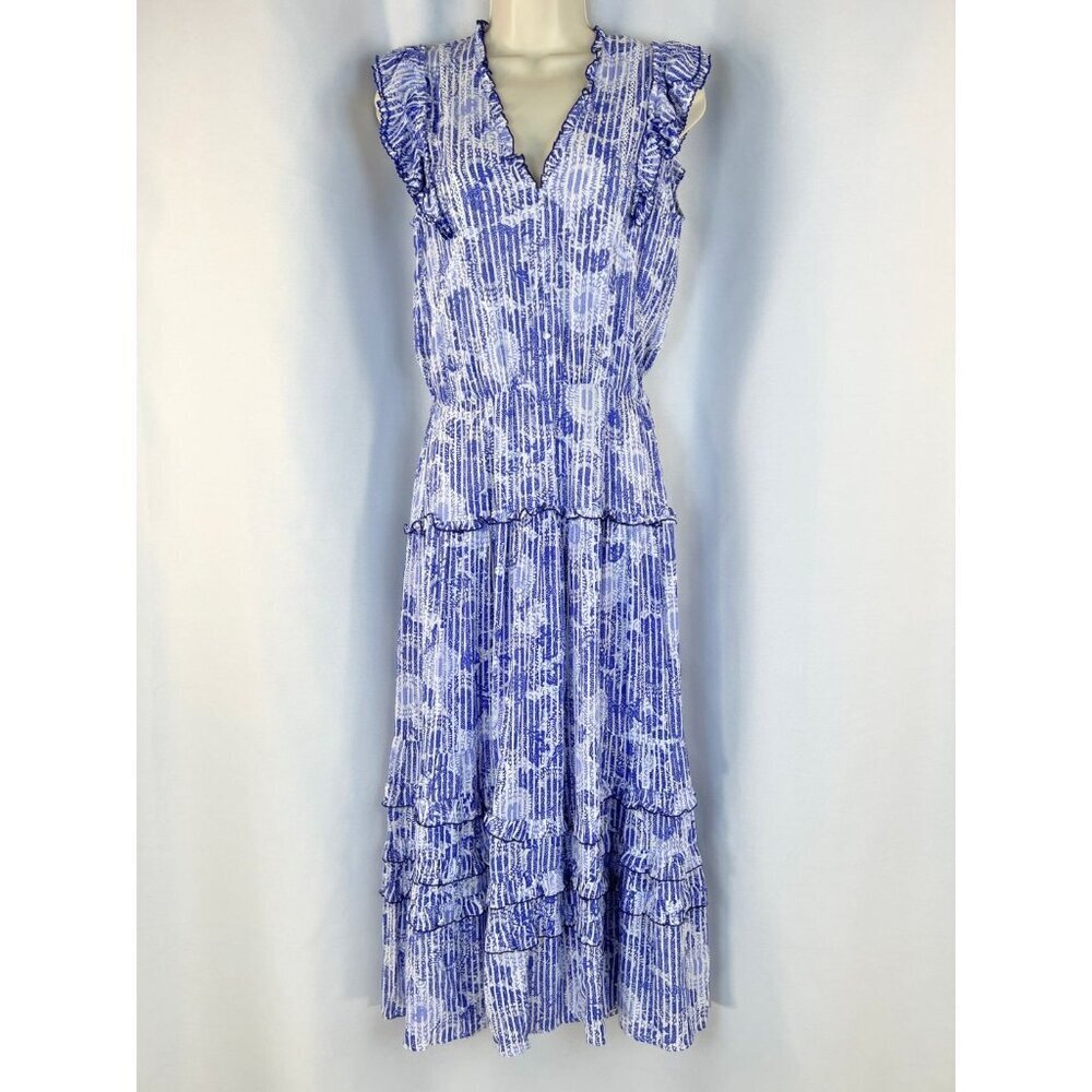 Poupette St Barth Blue Paulina Floral Midi Dress $318 - Picture 8 of 14